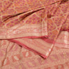 Sanskriti Vintage Pink Indian Sarees 100% Pure Silk Woven Sari Craft 5 YD Sustainable Fabric