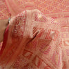 Sanskriti Vintage Pink Indian Sarees 100% Pure Silk Woven Sari Craft 5 YD Sustainable Fabric