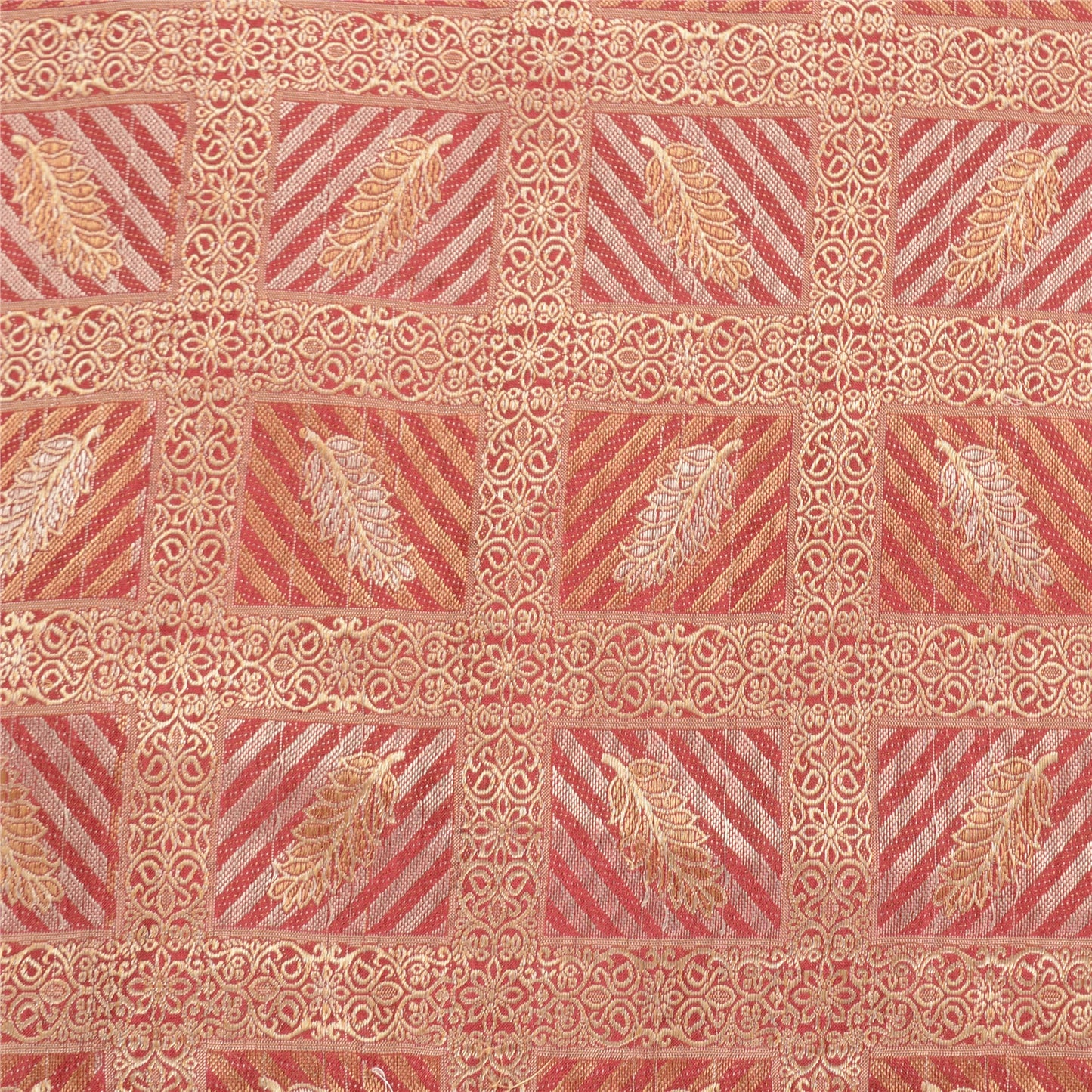 Sanskriti Vintage Pink Indian Sarees 100% Pure Silk Woven Sari Craft 5 YD Sustainable Fabric