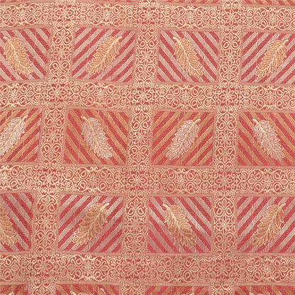 Sanskriti Vintage Pink Indian Sarees 100% Pure Silk Woven Sari Craft 5 YD Sustainable Fabric