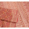 Sanskriti Vintage Pink Indian Sarees 100% Pure Silk Woven Sari Craft 5 YD Sustainable Fabric