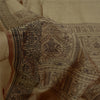Sanskriti Vintage Brown Indian Sarees Cotton Silk Woven Premium Sari 5 YD Sustainable Fabric