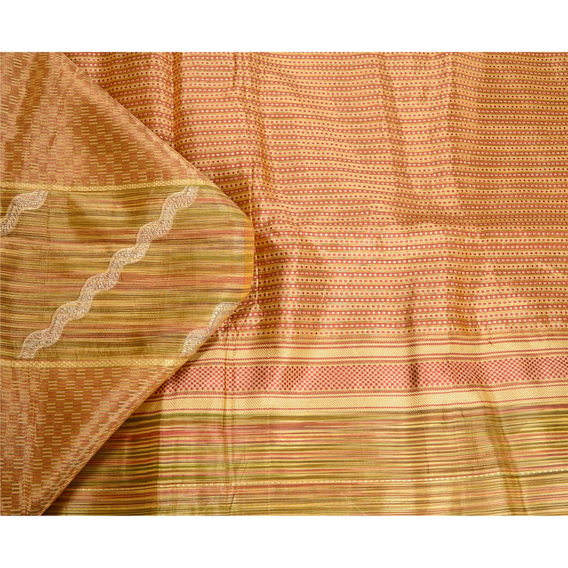 Sanskriti Vintage Multi Color Sarees 100% ren silkevævet premium sari bæredygtigt stof