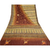 Sanskriti Vintage Indian Sarees Pure Crepe Silk Hand Beaded Sari Craft Sustainable Fabric