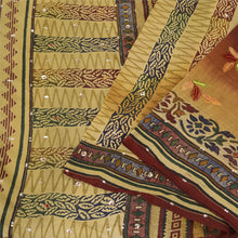Load image into Gallery viewer, Sanskriti Vintage Indian Sarees Pure Crepe Silk Hand Beaded Sari Craft Fabric
