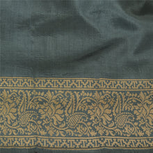 Load image into Gallery viewer, Sanskriti Vintage Grey Indian Sarees 100% Pure Silk Woven Sari Craft Fabric
