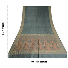 Load image into Gallery viewer, Sanskriti Vintage Grey Indian Sarees 100% Pure Silk Woven Sari Craft Fabric
