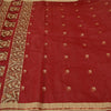 Sanskriti Vintage Red Sarees Pure Silk Woven Zari Premium Sari Craft Sustainable Fabric
