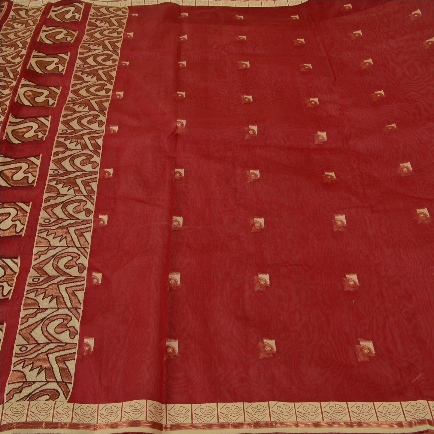Sanskriti Vintage Red Sarees Pure Silk Woven Zari Premium Sari Craft Sustainable Fabric