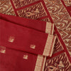 Sanskriti Vintage Red Sarees Pure Silk Woven Zari Premium Sari Craft Sustainable Fabric