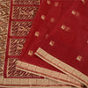 Sanskriti Vintage Red Sarees Pure Silk Woven Zari Premium Sari Craft Sustainable Fabric