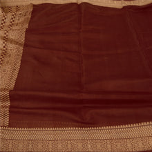 Load image into Gallery viewer, Sanskriti Vintage Dark Red Indian Sarees Pure Silk Woven Premium Sari Fabric

