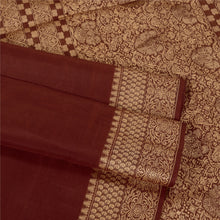 Load image into Gallery viewer, Sanskriti Vintage Dark Red Indian Sarees Pure Silk Woven Premium Sari Fabric
