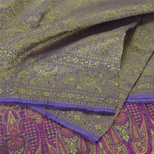 Load image into Gallery viewer, Sanskriti Vintage Purple Sarees 100% Pure Silk Woven Premium Sari Craft Fabric
