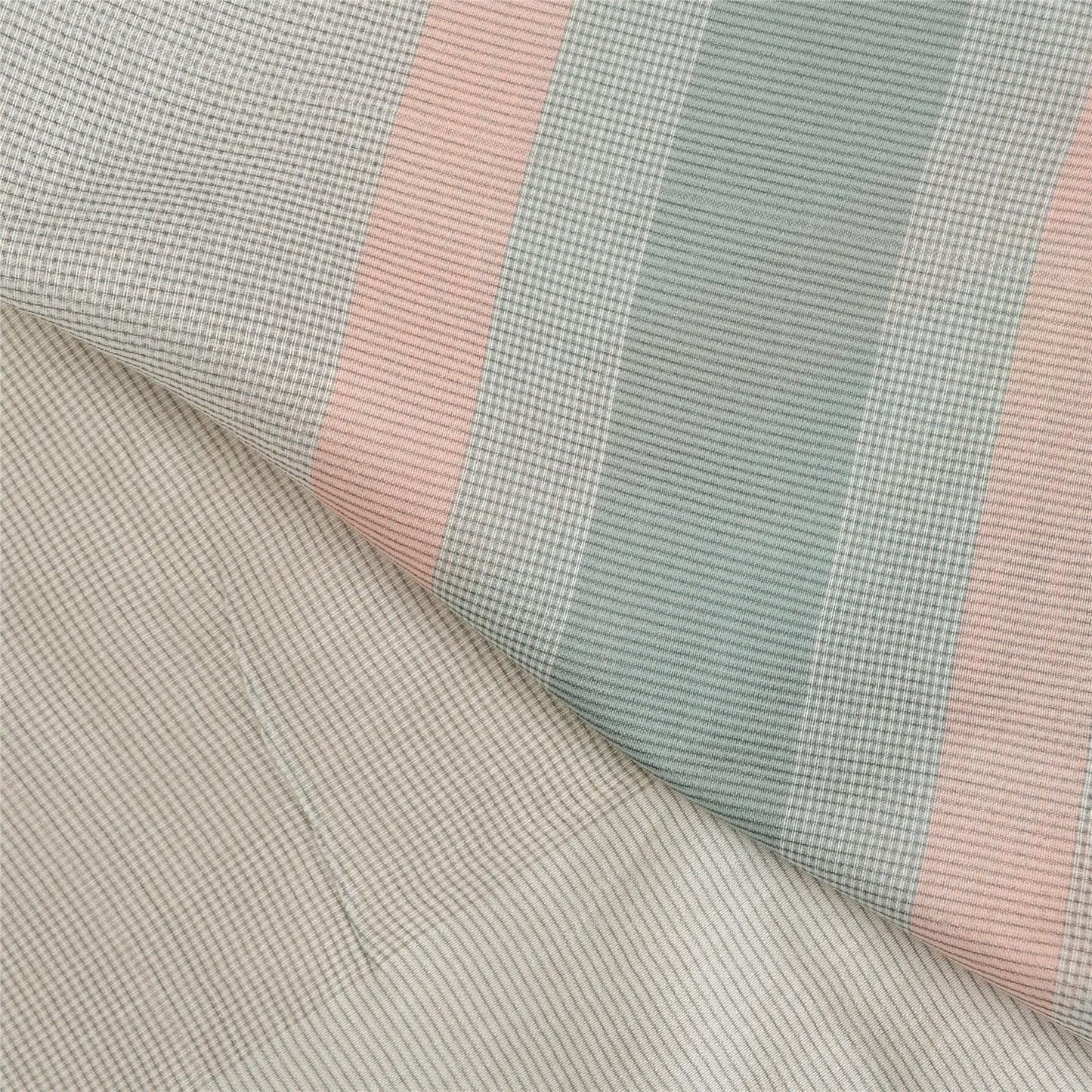 Sanskriti Vintage Cream Indian Sarees Blend Cotton Woven Zari Sari 5 YD Sustainable Fabric