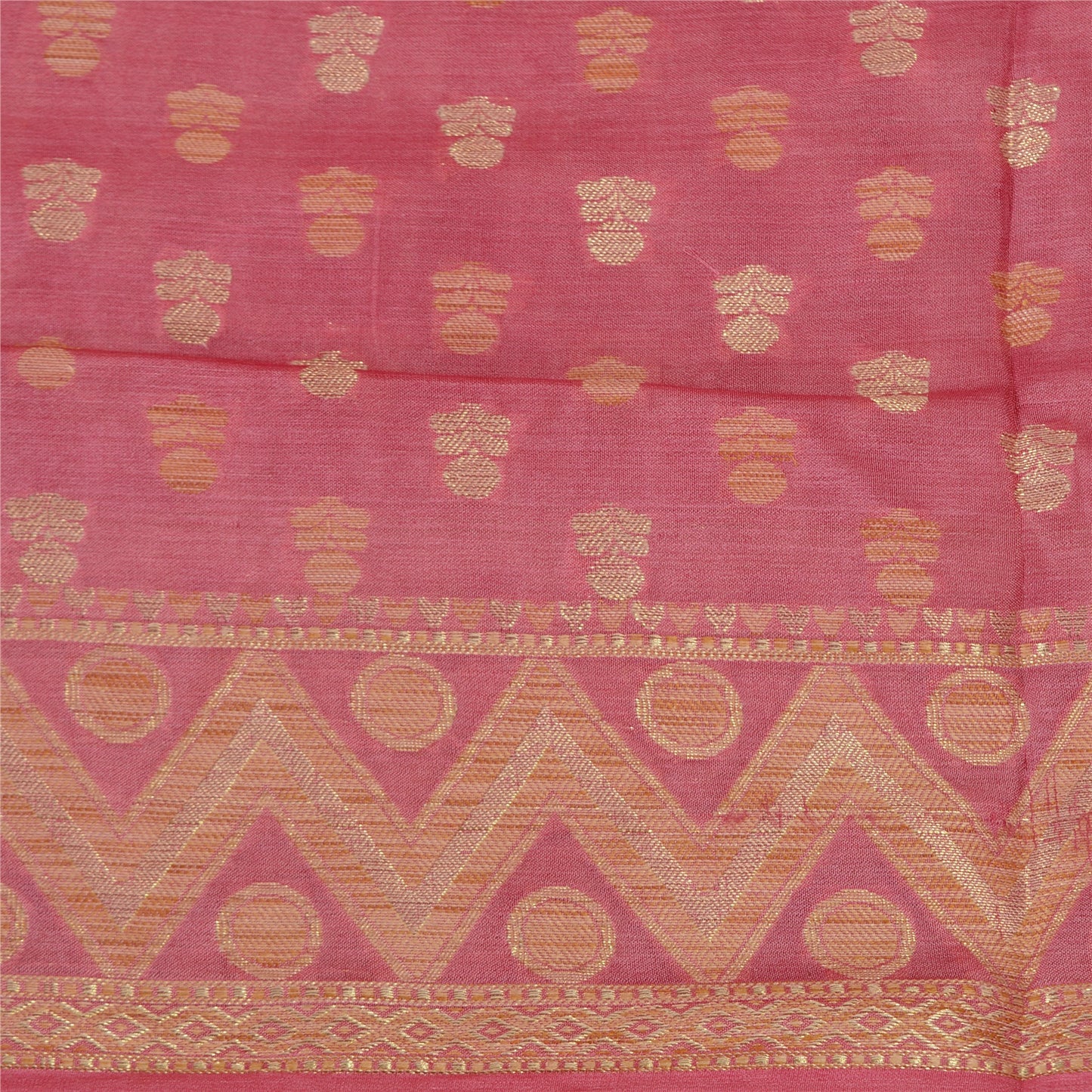 Sanskriti Vintage Pink Sarees 100% Pure Silk Woven Premium Sari Craft Sustainable Fabric
