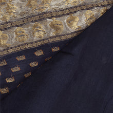 Load image into Gallery viewer, Sanskriti Vintage Blue Sarees 100% Pure Silk Woven Premium Sari Craft Fabric
