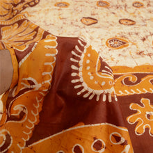 Load image into Gallery viewer, Sanskriti Vintage Saffron/Ivory Sarees Pure Silk Batik Work Unique Sari Fabric
