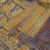 Sanskriti Vintage Blue Sarees Organza Hand Beaded Woven Premium Sari Sustainable Fabric