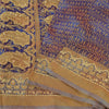 Sanskriti Vintage Blue Sarees Organza Hand Beaded Woven Premium Sari Sustainable Fabric