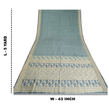 Load image into Gallery viewer, Sanskriti Vintage Grey Sarees 100% Pure Silk Woven Premium Sari Craft Fabric
