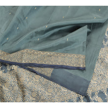 Load image into Gallery viewer, Sanskriti Vintage Grey Sarees 100% Pure Silk Woven Premium Sari Craft Fabric
