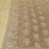 Sanskriti Vintage Beige/Brown Sarees 100% Pure Silk Woven Sari Craft Sustainable Fabric