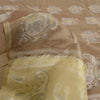 Sanskriti Vintage Beige/Brown Sarees 100% Pure Silk Woven Sari Craft Sustainable Fabric