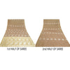 Sanskriti Vintage Beige/Brown Sarees 100% Pure Silk Woven Sari Craft Sustainable Fabric