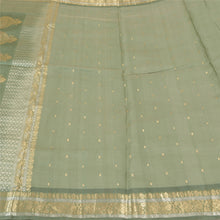 Load image into Gallery viewer, Sanskriti Vintage Green Sarees Pure Organza Silk Woven Brocade Sari Fabric
