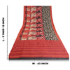 Sanskriti Vintage Red/Black Indian Sarees Pure Silk Hand-Woven Sari Craft Sustainable Fabric