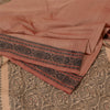Sanskriti Vintage Peach Sarees Blandet Bomuld Vævet Premium Sari Håndværk 5 Yards Bæredygtigt Stof