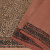 Sanskriti Vintage Peach Sarees Blandet Bomuld Vævet Premium Sari Håndværk 5 Yards Bæredygtigt Stof
