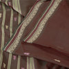 Sanskriti Vintage Brown Sarees Pure Cotton Hand-Woven Tant Special Sari Sustainable Fabric
