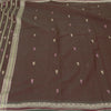 Sanskriti Vintage Brown Sarees Pure Cotton Hand-Woven Tant Special Sari Sustainable Fabric