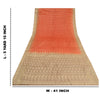 Sanskriti Vintage Brown/Orange Sarees 100% Pure Silk Woven Sari Craft Sustainable Fabric