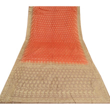 Load image into Gallery viewer, anskriti Vintage Brown/Orange Sarees 100% Pure Silk Woven Sari Craft Fabric
