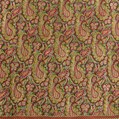 Sanskriti Vintage Orange/Green Sarees Pure Silk Woven Banarasi Zari Sari Sustainable Fabric