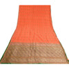 Sanskriti Vintage Orange/Green Sarees Pure Silk Woven Banarasi Zari Sari Sustainable Fabric