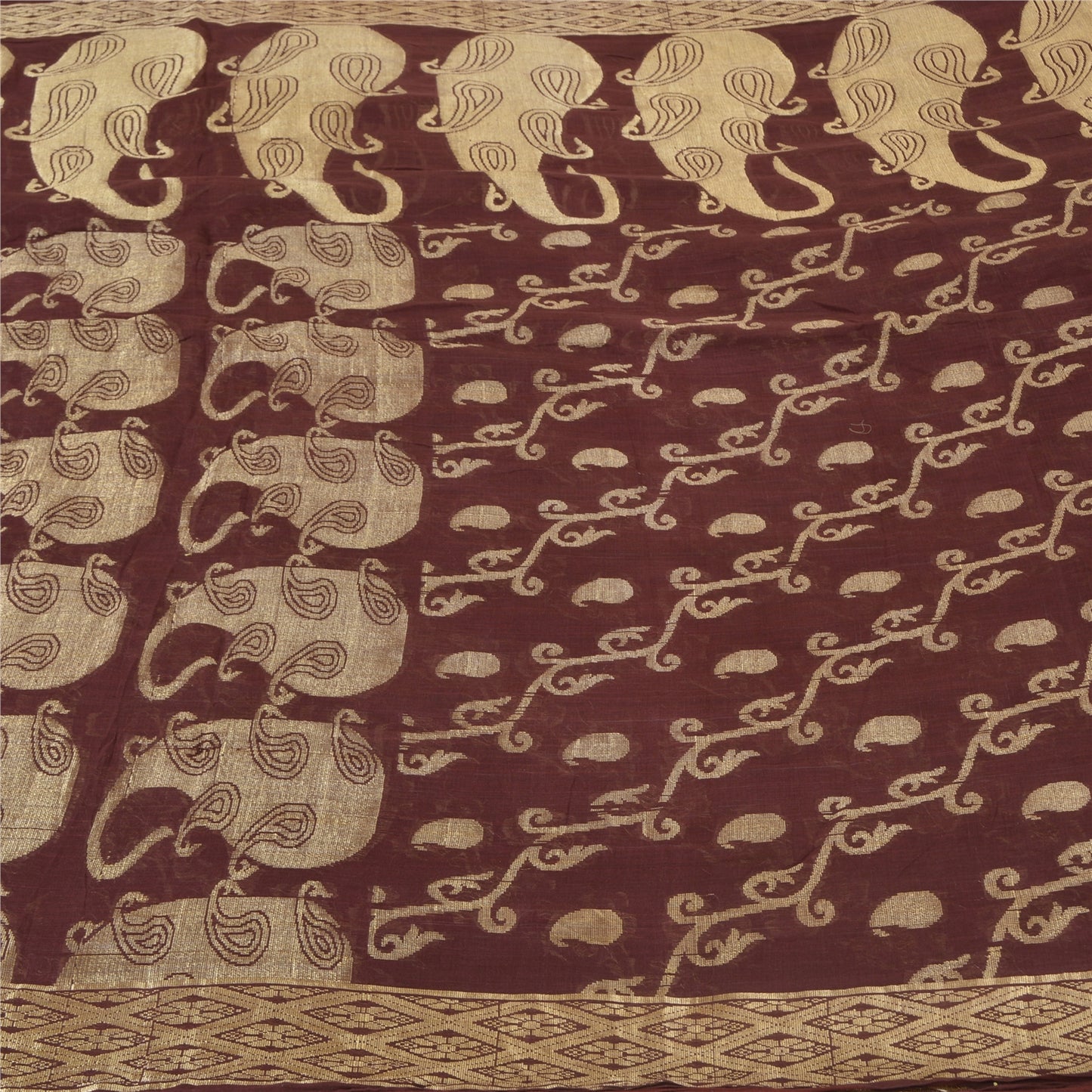 Sanskriti Vintage Purple Indian Sarees 100% Pure Cotton Woven Sari Craft Sustainable Fabric