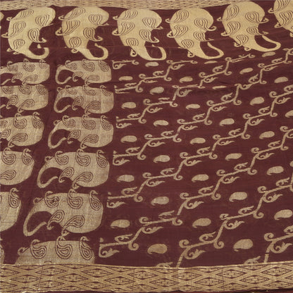 Sanskriti Vintage Purple Indian Sarees 100% Pure Cotton Woven Sari Craft Sustainable Fabric