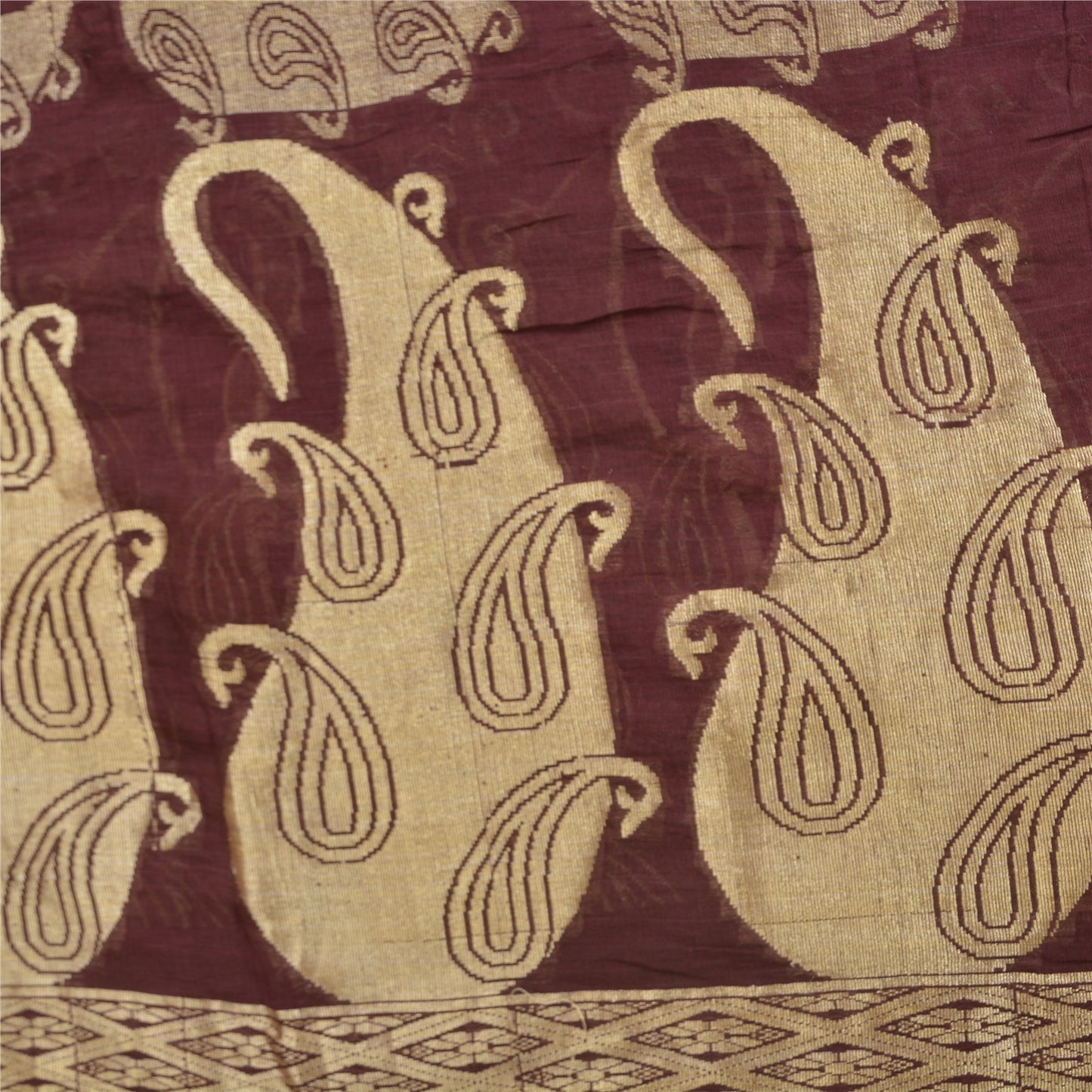 Sanskriti Vintage Purple Indian Sarees 100% Pure Cotton Woven Sari Craft Sustainable Fabric