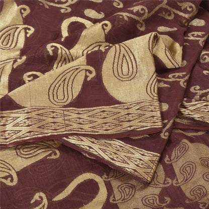 Sanskriti Vintage Purple Indian Sarees 100% Pure Cotton Woven Sari Craft Sustainable Fabric
