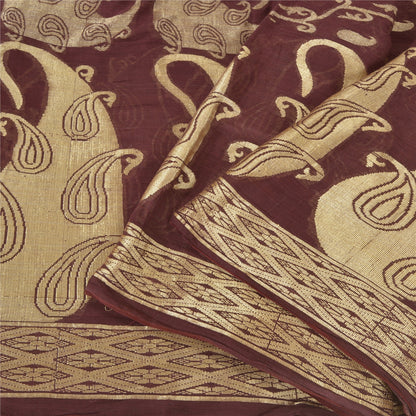 Sanskriti Vintage Purple Indian Sarees 100% Pure Cotton Woven Sari Craft Sustainable Fabric