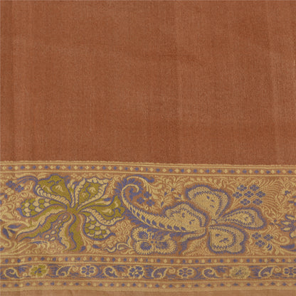 Sanskriti Vintage Brown Indian Sarees 100% Pure Silk Woven Premium Sari Sustainable Fabric