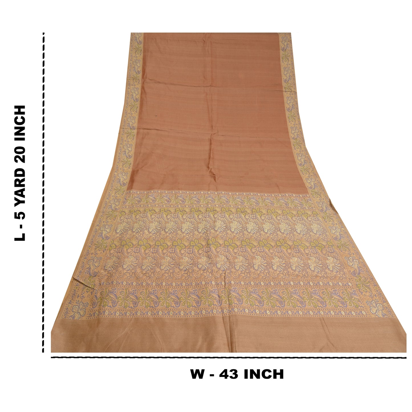Sanskriti Vintage Brown Indian Sarees 100% Pure Silk Woven Premium Sari Sustainable Fabric