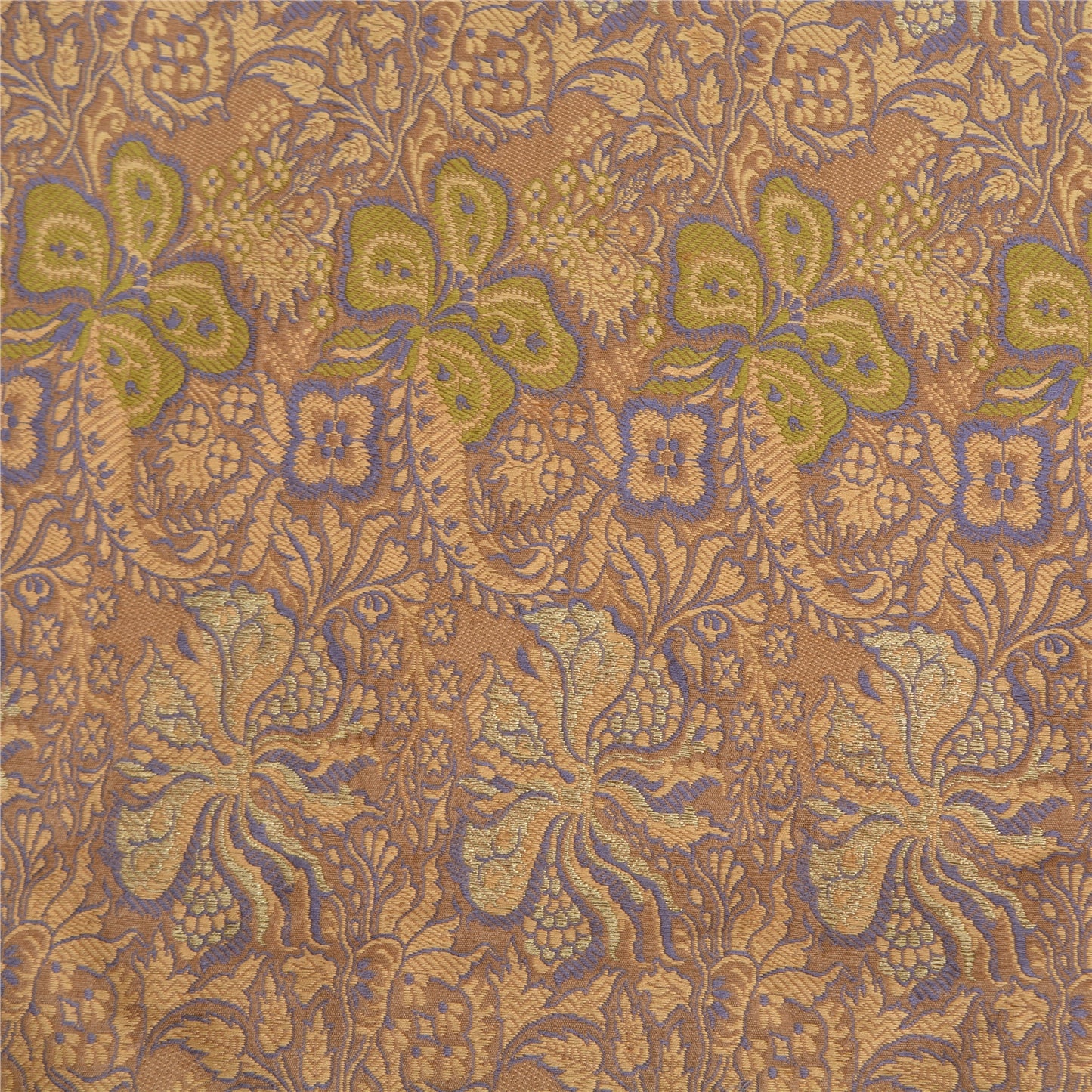 Sanskriti Vintage Brown Indian Sarees 100% Pure Silk Woven Premium Sari Sustainable Fabric