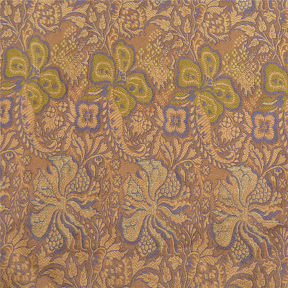 Sanskriti Vintage Brown Indian Sarees 100% Pure Silk Woven Premium Sari Sustainable Fabric