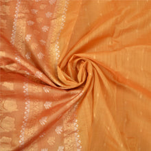 Load image into Gallery viewer, Sanskriti Vintage Caramel Sarees Pure Organza Silk Woven Premium Sari Fabric
