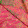 Sanskriti Vintage Pink Sarees 100% Pure Silk Hand Embroidered Sari Craft Sustainable Fabric